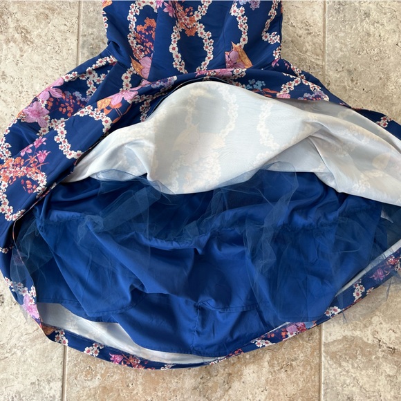 Modcloth "Beautiful You" Floral Helix Fit & Flare Dress in Blue/Pink, size S - Picture 8 of 13